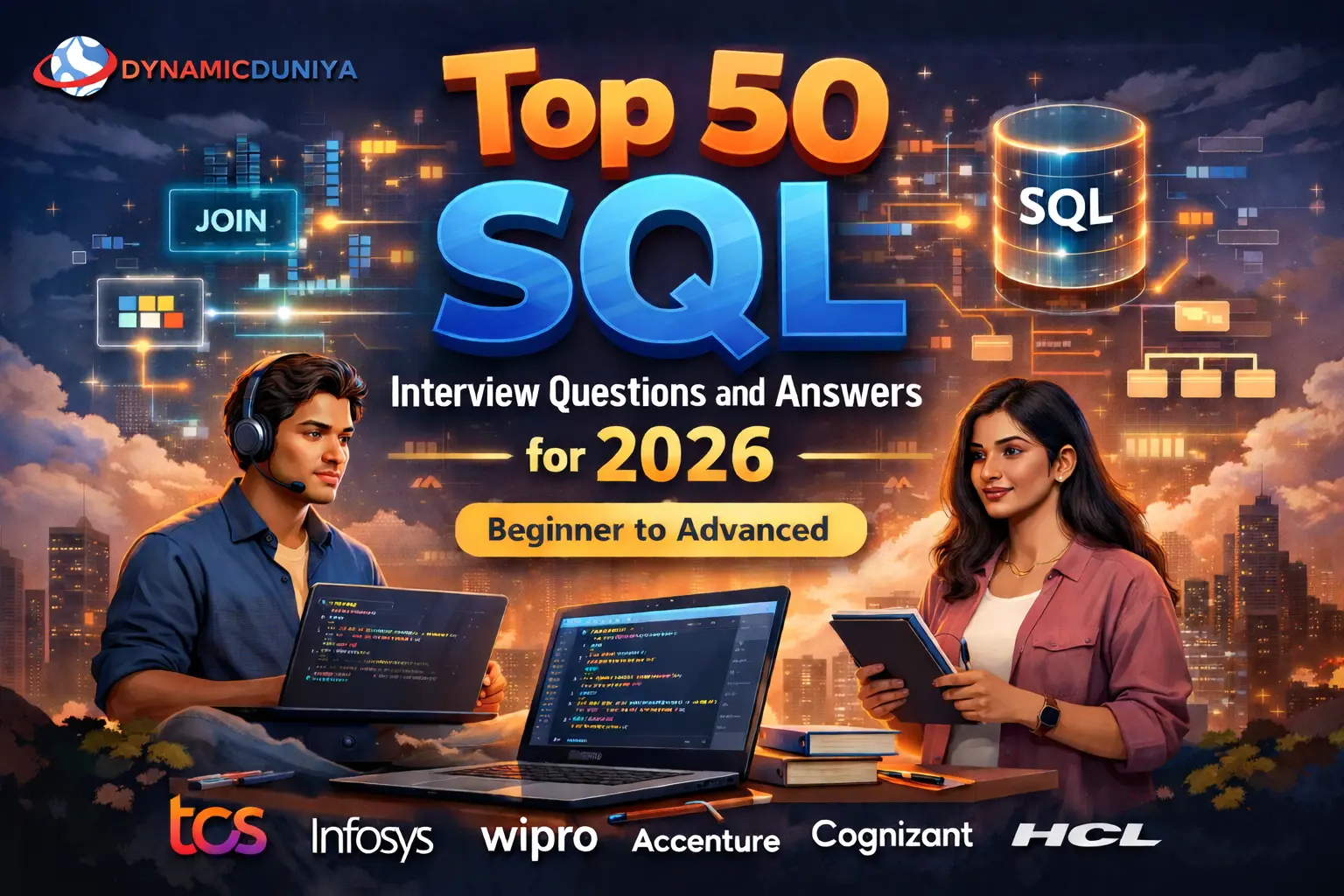 Top 50 SQL Interview Questions and Answers for 2026 (Beginner to Advanced)