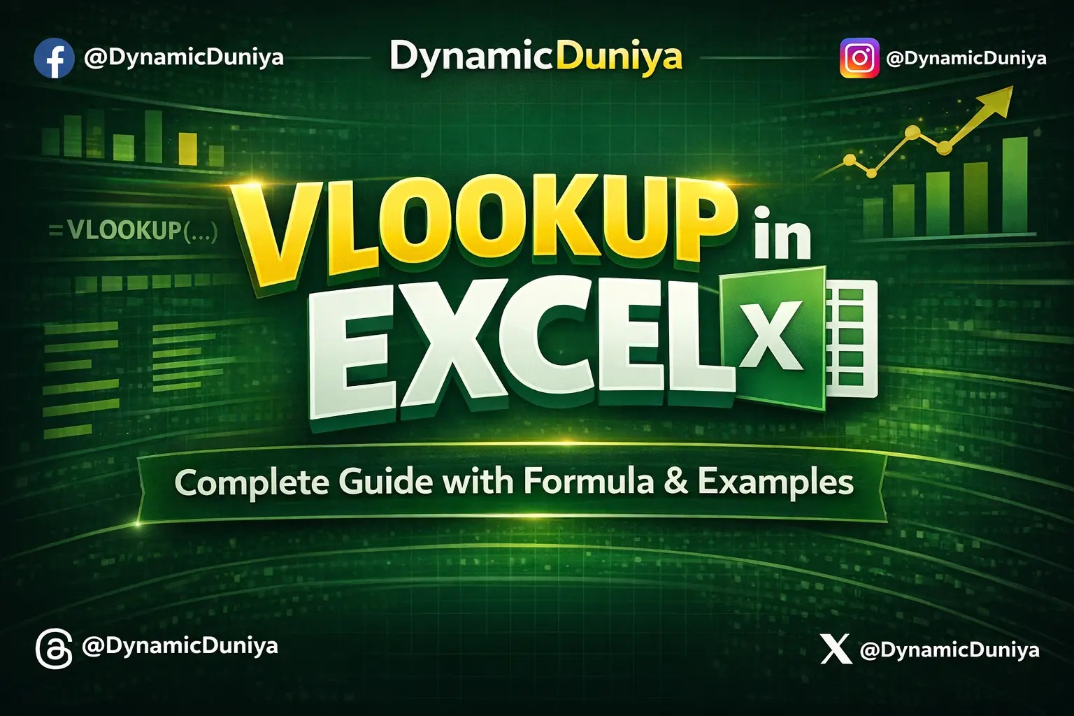 VLOOKUP in Excel – Complete Guide with Formula & Examples