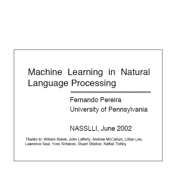 Machine Learning in Natural Language Processing